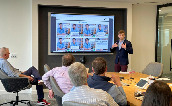 Charles (Chad) Langdon presents during  Silicon Valley immersion trip