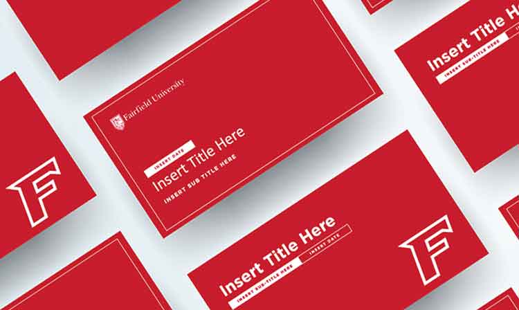 A red business card mockup featuring the letter 'F' prominently displayed on the front.