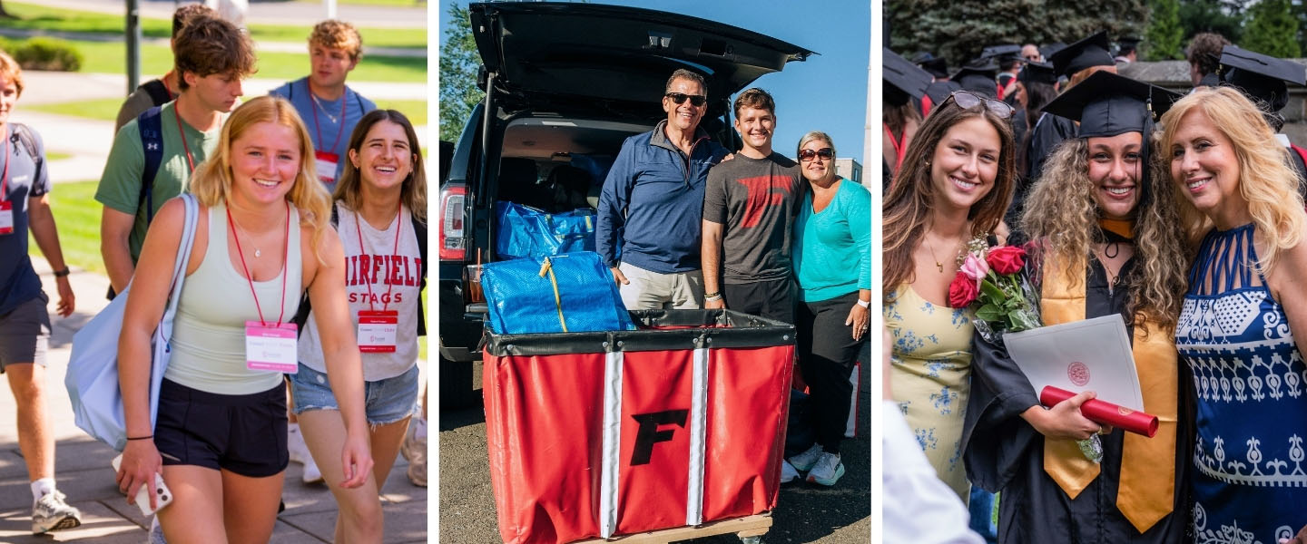 Collage of parents and their Stag students at various parent and family events.