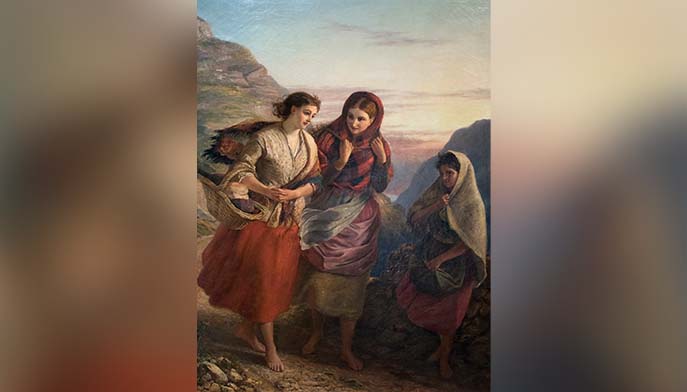 Sir Thomas Alfred Jones, Connemara Girls, ca. 1880, oil on canvas. Courtesy of Quinnipiac University and the Ireland’s Great Hunger Museum of Fairfield