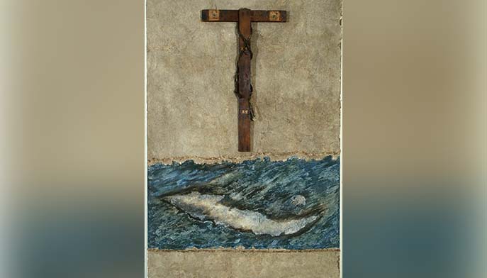 Gladys Triana, Nothing is Sacred, 1995, mixed media on canvas.