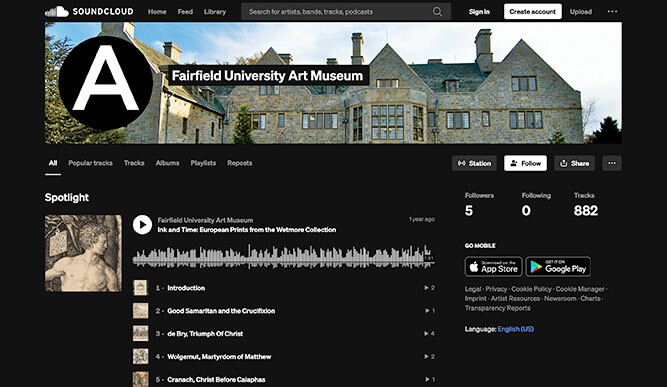 Image of the SoundCloud website featuring the FUAM page.