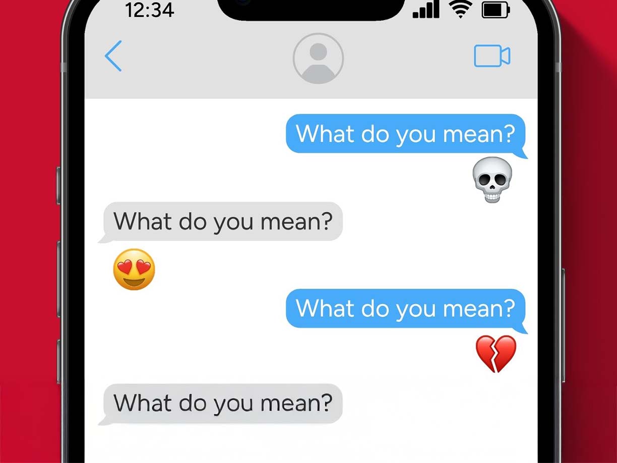 Image showing a screenshot of a text conversation with someone asking, "What do you mean?" in a confused tone.