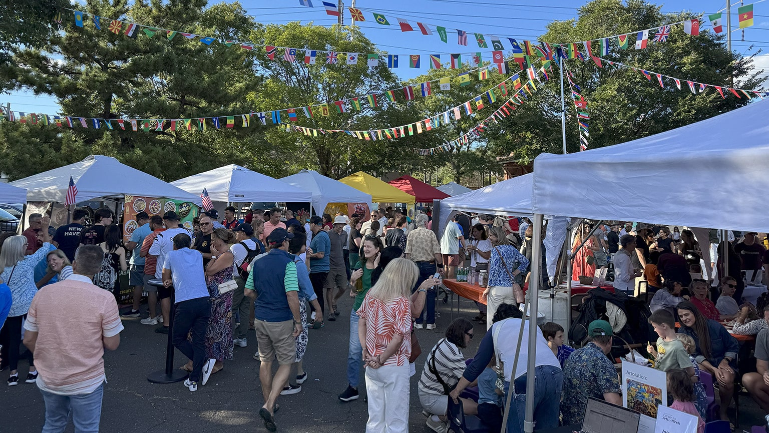 Attendees of the inaugural Food Fest festival in downtown Fairfield.