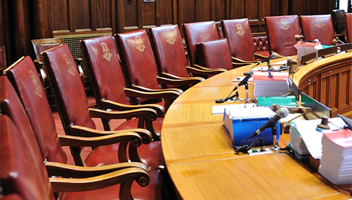 image of legislative seats at the state capital