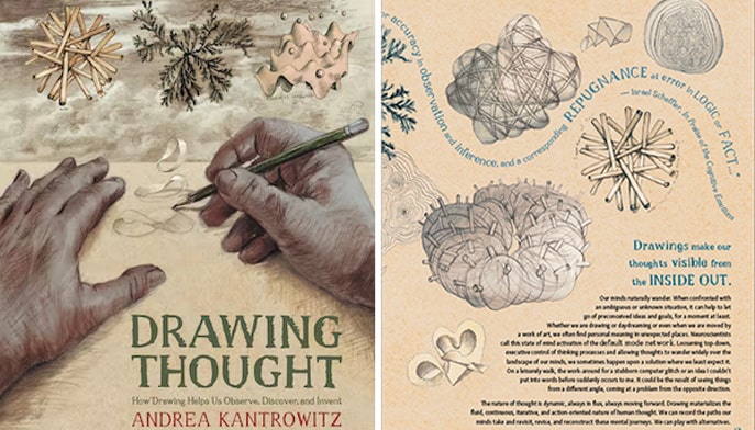 Drawing Thought book jacket and one of the inside pages.