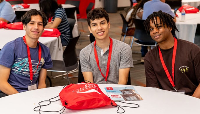 students at orientation