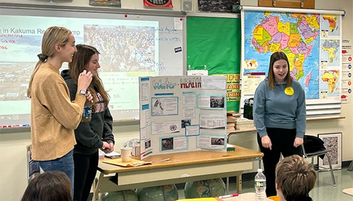 fairfield students present to middle schoolers