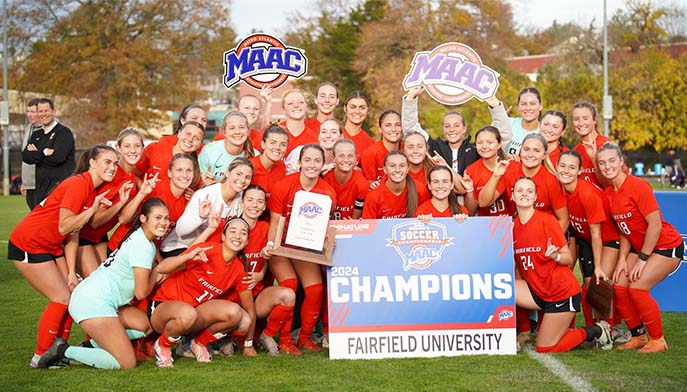 Image of women's soccer players celebrating