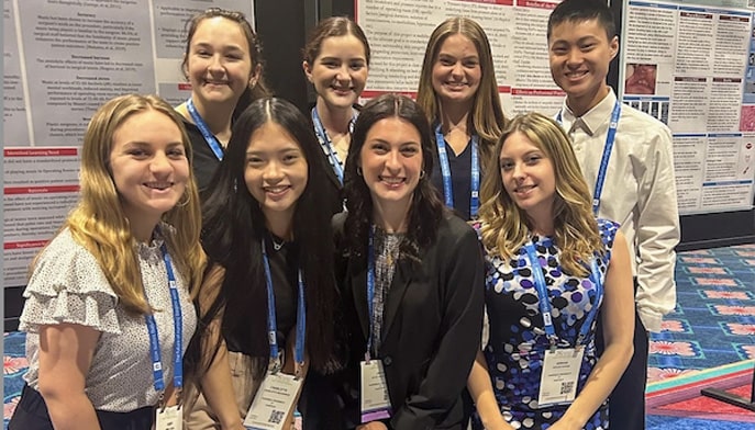 Group photo of Egan school students at florida convention