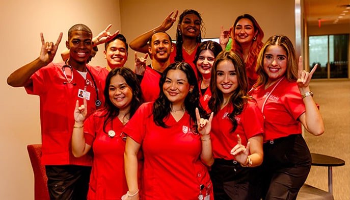 A group shot of students from the Clinical Initiation Ceremony.