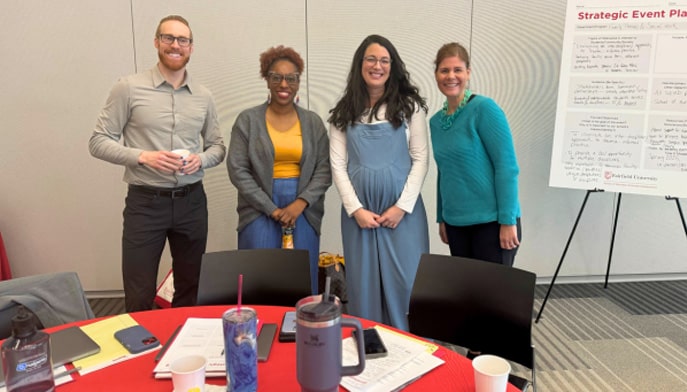 SEHD faculty collaborating at the spring 2024 faculty retreat.