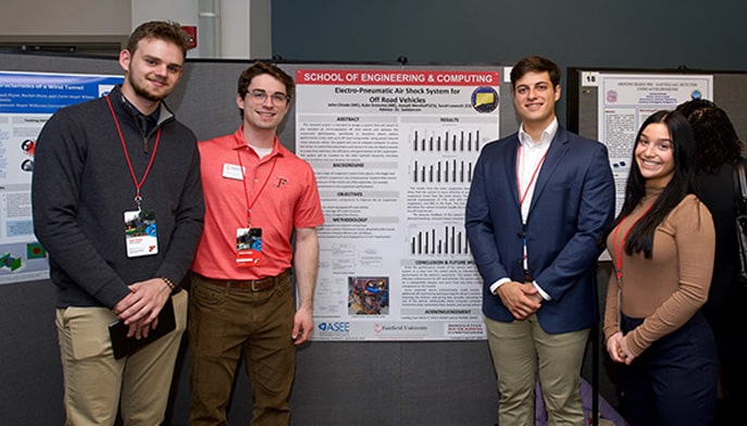 Students presenting their research at the ASEE Northeast Conference.