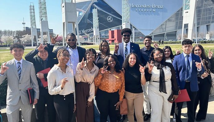 Fourteen students from Fairfield's School of Engineering and Computing in Atlanta Georgia