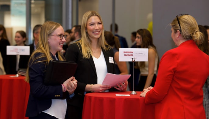 Image of Fairfield Dolan students networking with professionals