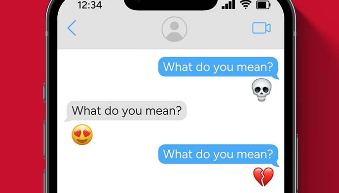 Image showing a screenshot of a text conversation with someone asking, "What do you mean?" in a confused tone.