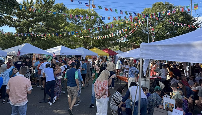 Attendees of the inaugural Food Fest festival in downtown Fairfield.