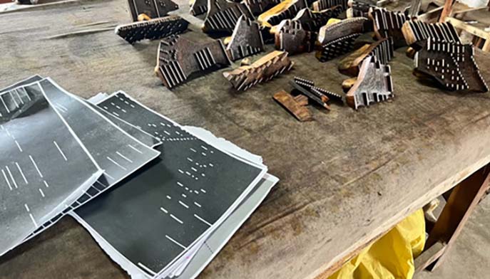 Scanned sections of the thirty-foot-long piano roll were sent to a block maker