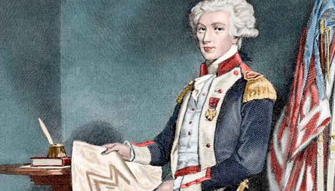 A man in military uniform seated at a desk, focused on his work in a detailed and expressive painting.