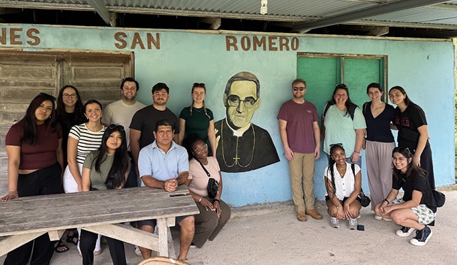 Fairfield students during their St. Oscar Romero immersion trip.