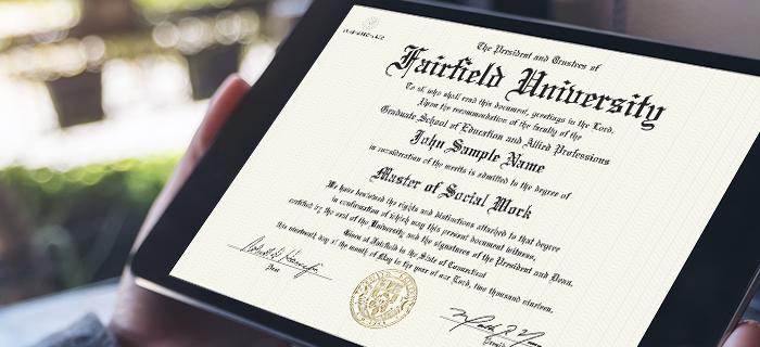 Image of Fairfield Univeristy Electronic Diploma