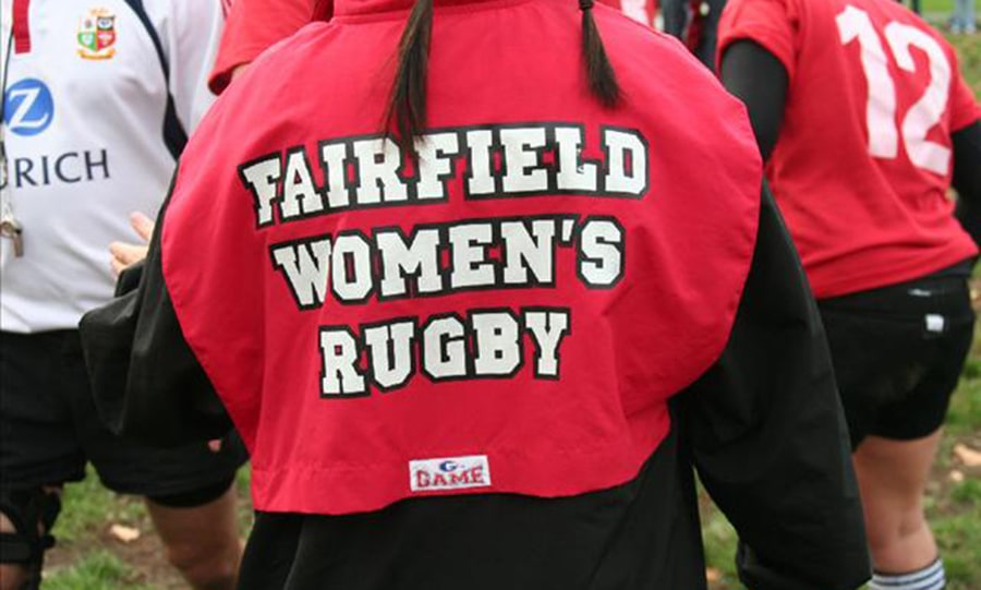 Image of Fairfield University Women's club Rugby athletes