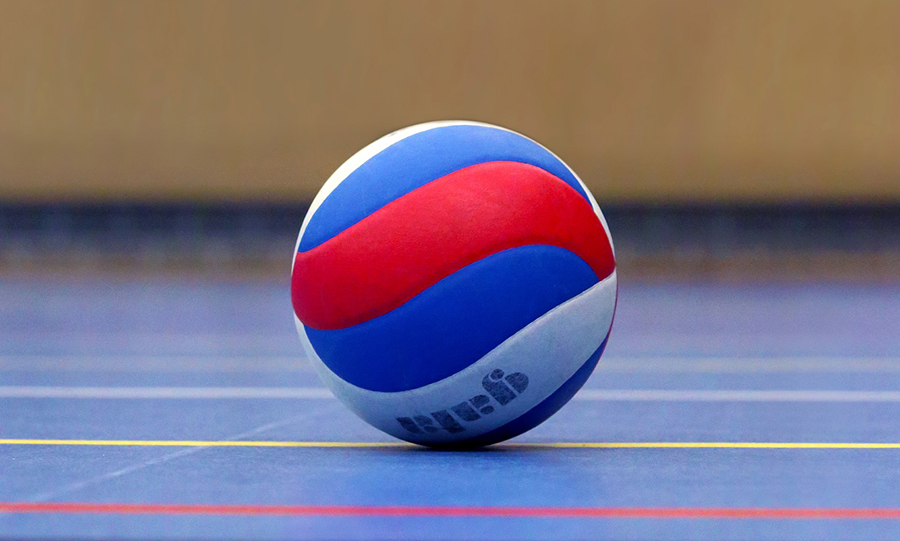 'Volleyball' volleyball on indoor court stock photo, courtesy of TaniaVdB on Pixabay