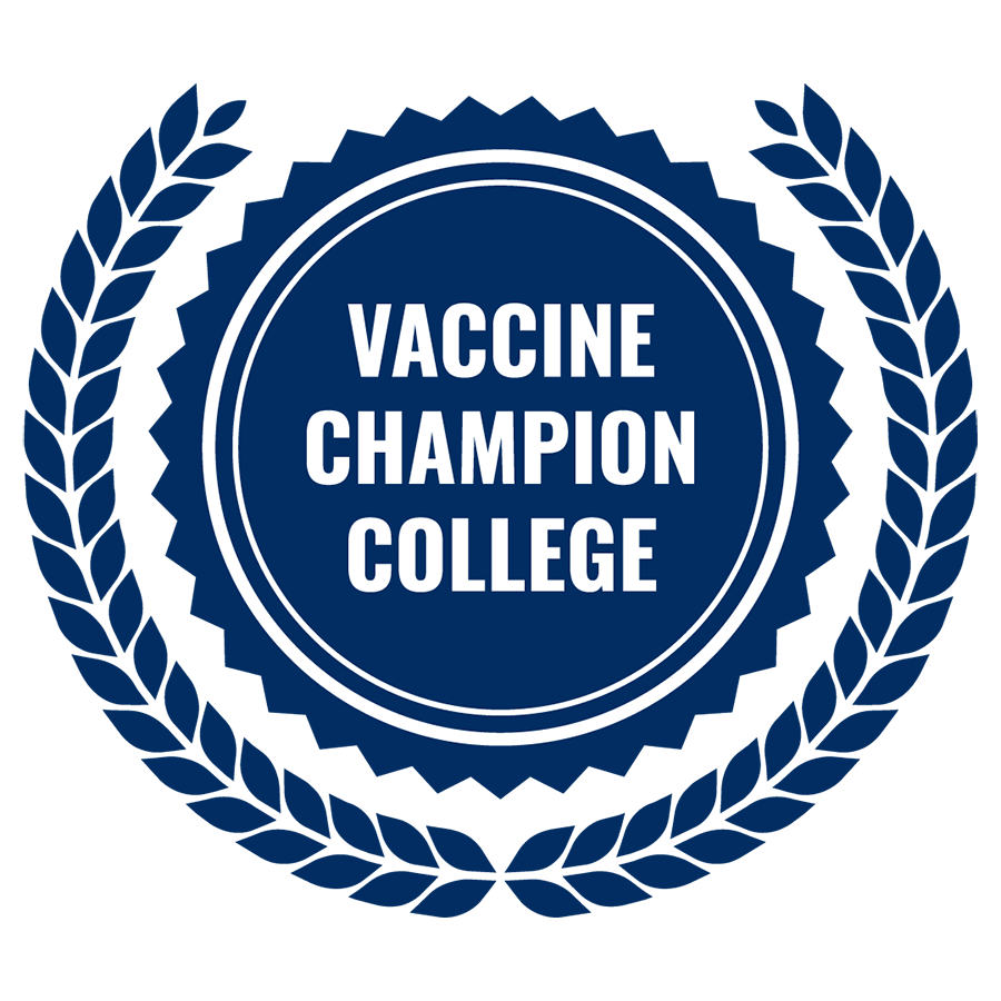 Vaccine Champion College badge graphic