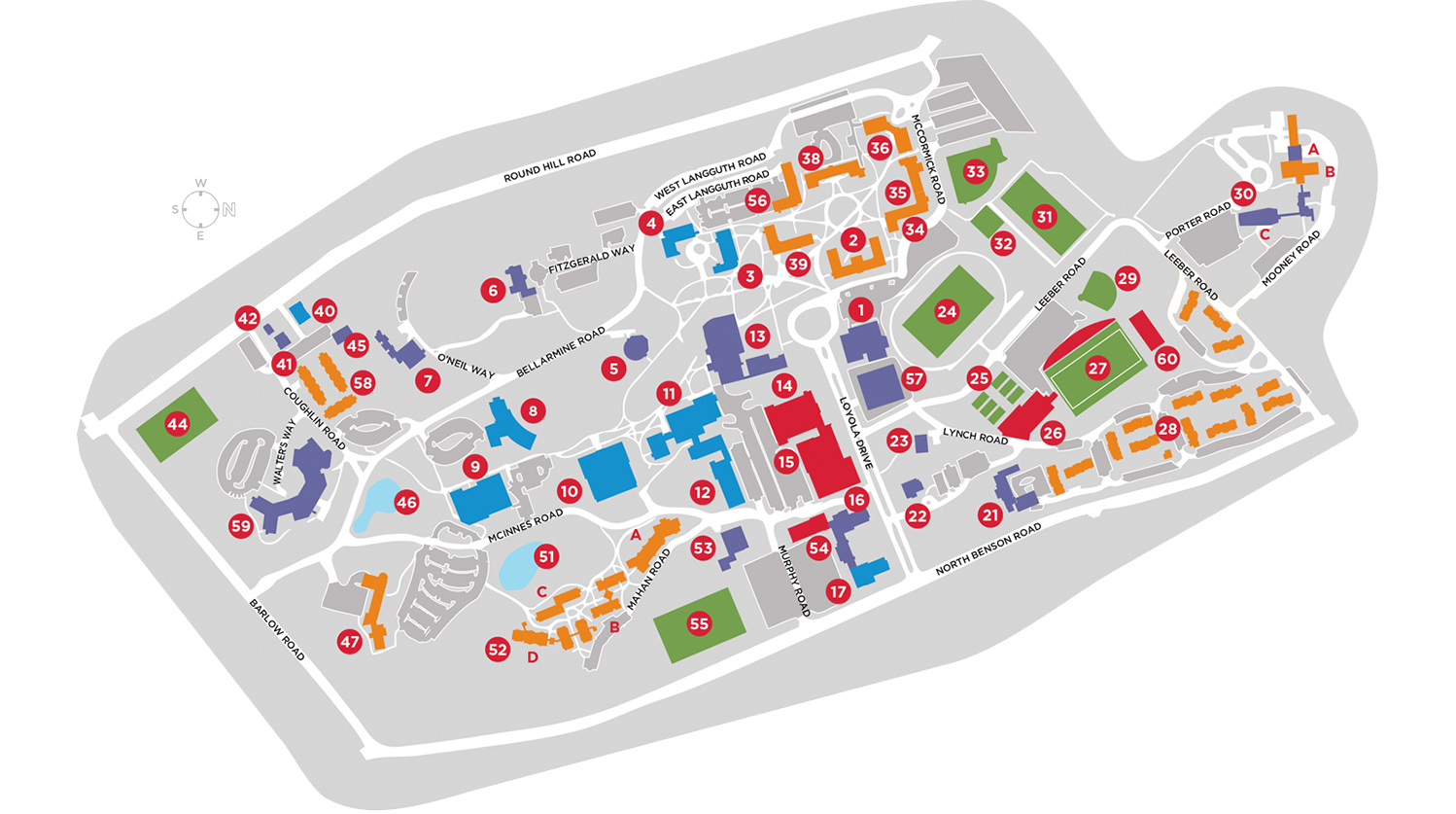 Fairfield U Campus Map.
