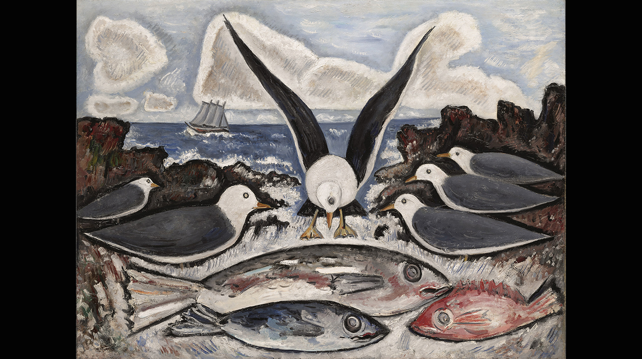 <strong>Marsden Hartley</strong>, <em>Give Us This Day</em>, 1938, oil on canvas. <br />Lent by Art Bridges
