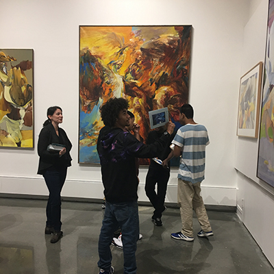 Students on a tour of a museum
