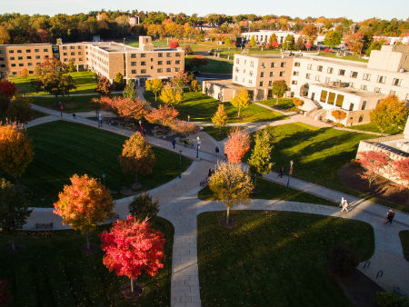 Aerial shot of Fairfield University