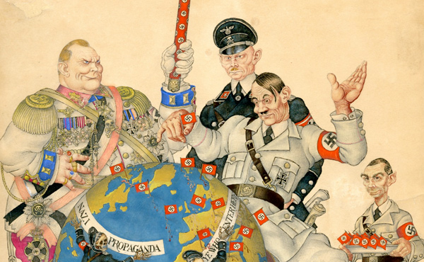 Artwork by Arthur Szyk, Madness, 1941, watercolor, gouache, ink, and graphite on paper.
