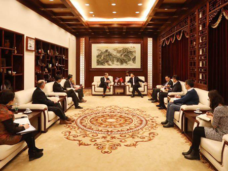 President Mark R. Nemec, PhD meeting with Chinese university officials.