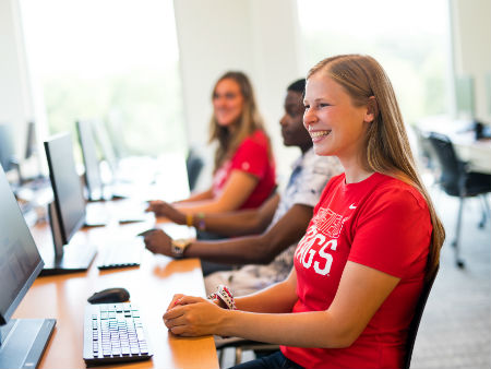 Students in the Dolan computer lab
