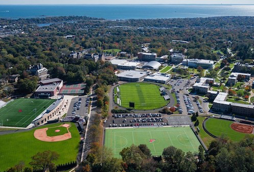 Fairfield University Athletics fields aerial shot