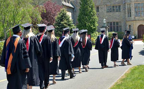 Fairfield graduates walking