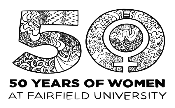 Variations on the 50 Years of Women at Fairfield University logo