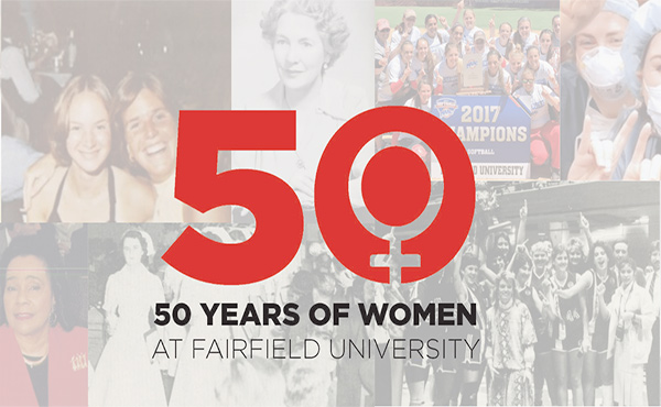 50 Years of Women at Fairfield University logo