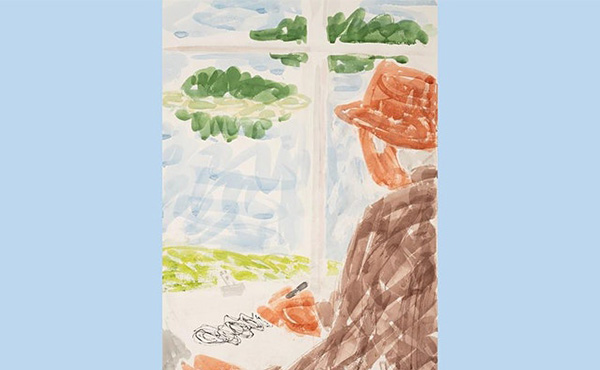 Stephen Pace, Drawing Window View, 1995, watercolor on paper. Fairfield University Art Museum, Gift of Stephen and Palmina Pace Foundation, 2020.06.90.