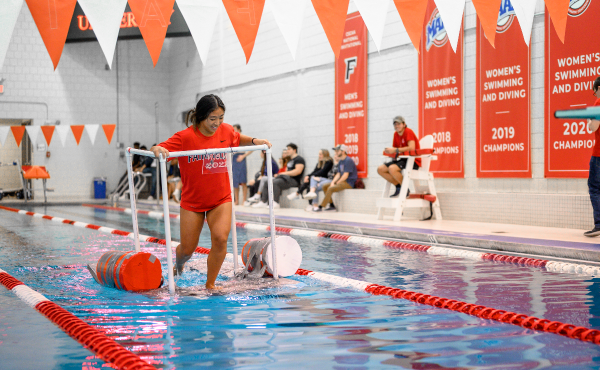 Kayleigh Chin ’26 competes at the Walk on Water competition.