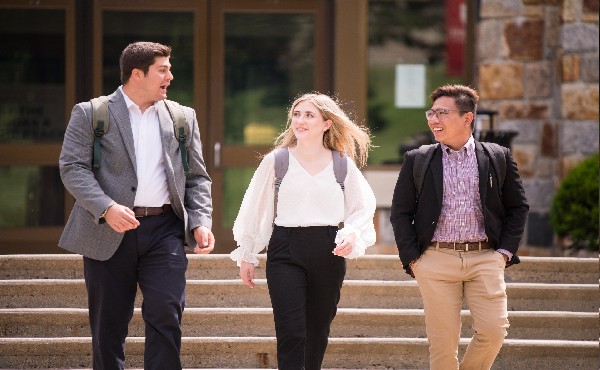 Photo of Fairfield University students walking on campus