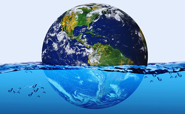 Image of the earth under water