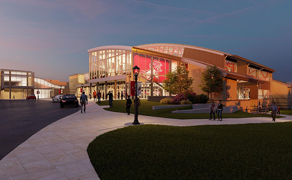 The new on-campus Arena (night rendering)