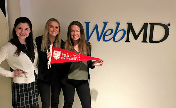 Fairfield students at Web MD offices