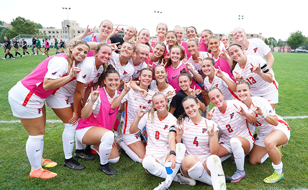 Stags celebrate home win over Binghamton, Aug. 17