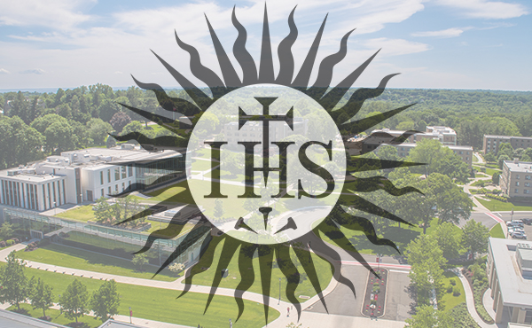 Society of Jesus Logo with Fairfield Campus Background