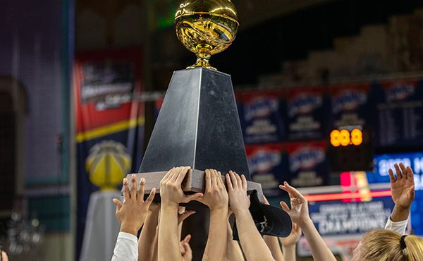 Fairfield Women's Basketball hoisted the 2022 MAAC Championship trophy in Atlantic City.