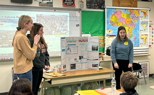 fairfield students present to middle schoolers