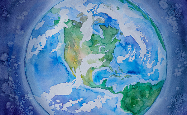An artistic painting of earth.